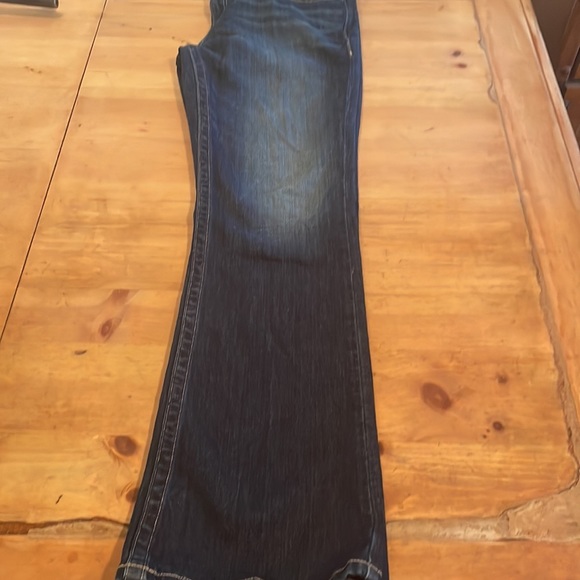 ANA bootcut JEANS blue button FLAP POCKET Stretch DISTRESSED 30 or 10 SHORT Exc - Picture 5 of 5